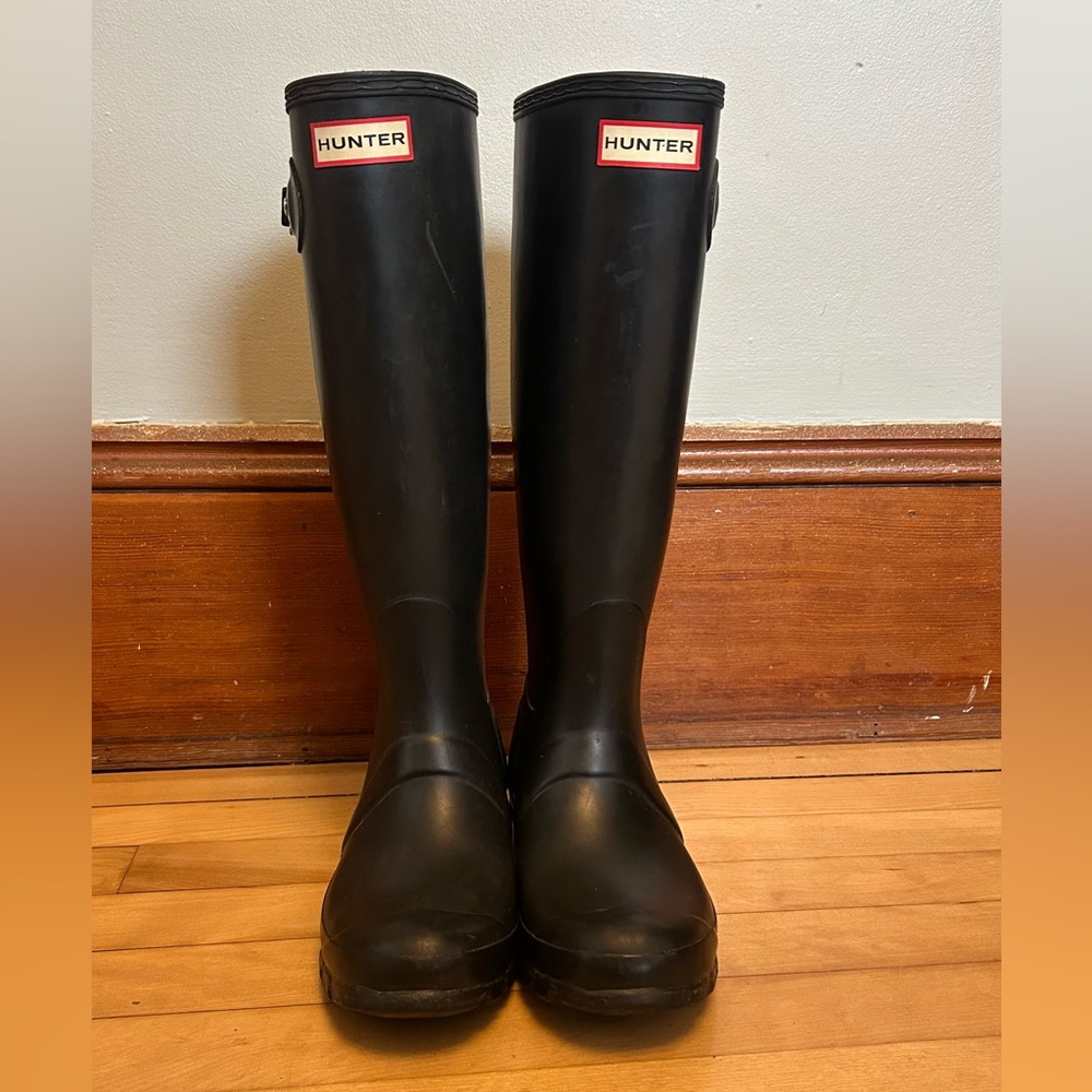 Hunter Black Tall Rain Boots
